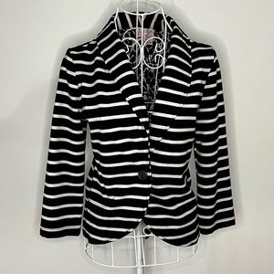 Love on a Hanger Striped & Lace Cotton Blazer/Jacket